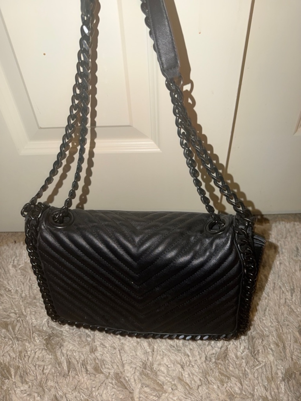 Aldo Black Quilted Chain Shoulder Bag